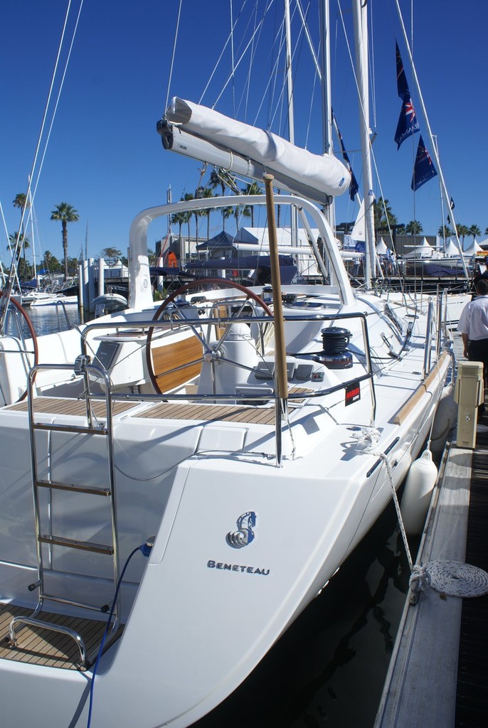 The $600,000 (approx) Beneteau Oceanis 50 on the Ensign Ship Brokers display at Sanctuary Cove. © Bob Wonders